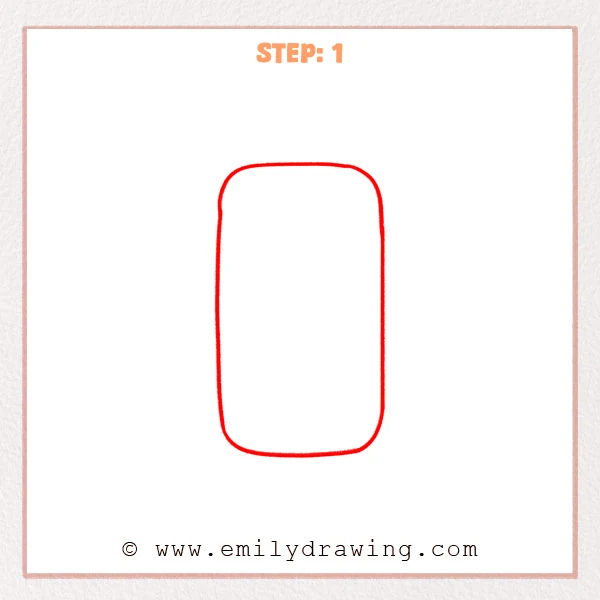how to draw a cartoon phone - Step 1